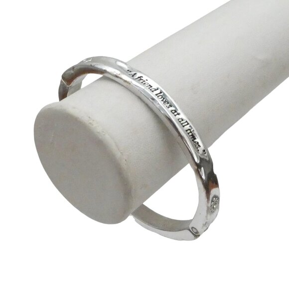 BRIGHTON Proverb 17:17 hinged bangle bracelet "A friend loves at all times" - Picture 1 of 5
